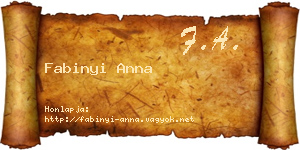 Fabinyi Anna névjegykártya