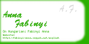 anna fabinyi business card